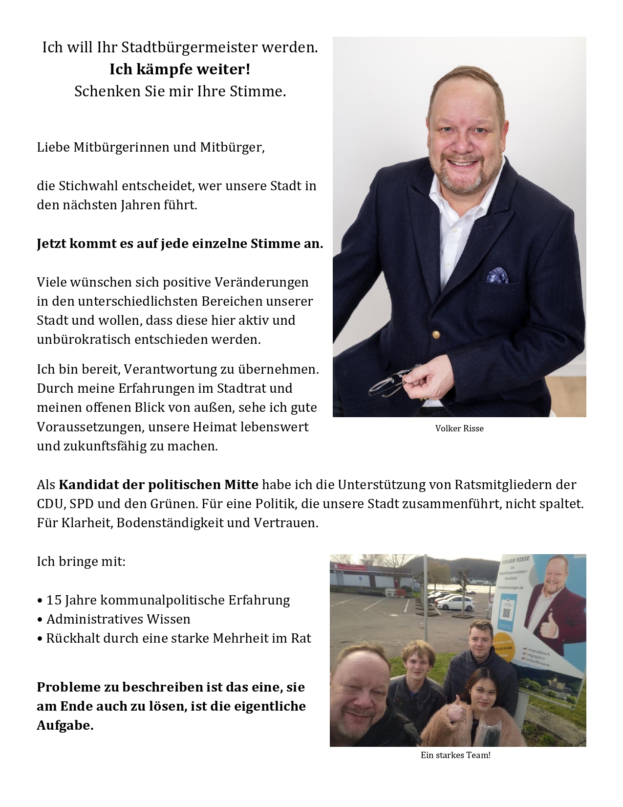 Mein neuer Wahlkampfflyer für die Stichwahl.